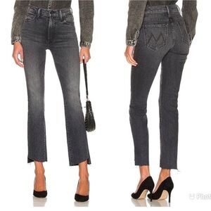 MOTHER High Waisted Rascal Ankle Step Fray in Night Garden Size 29